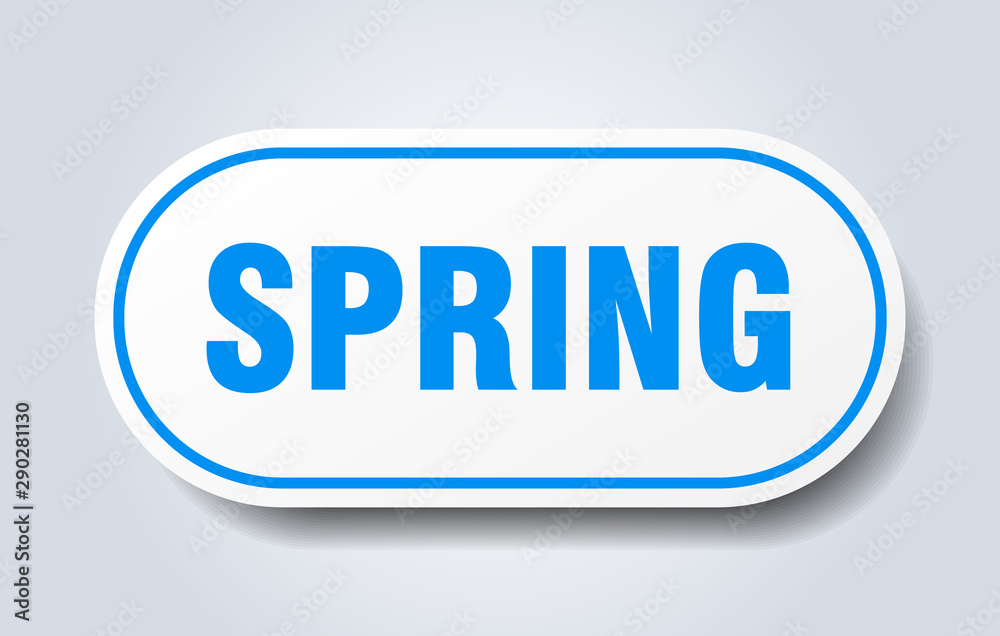 spring sign. spring rounded blue sticker. spring spring sign. spring rounded blue sticker. spring