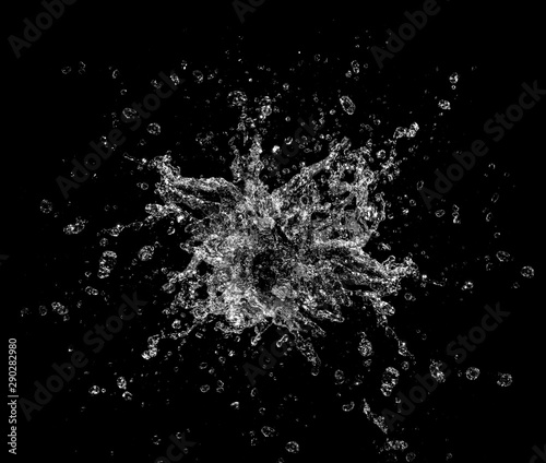 water splash isolated on black background