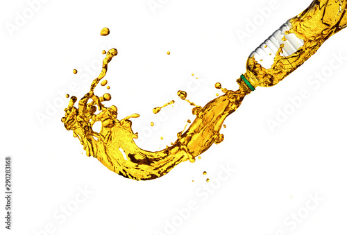 Vegetable oil isolated on white background. photo