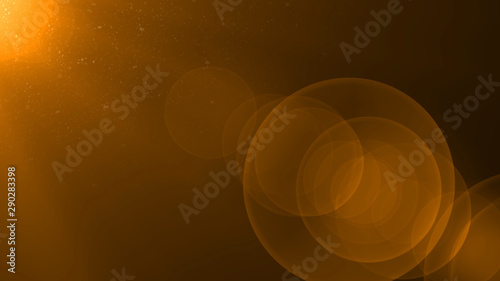Isolated orange, yellow light rays animation. Shine or sun effect on black screen with bokeh. Dust, dirty lens effect, glitter, shiny, bright, flare footage with alpha channel. 