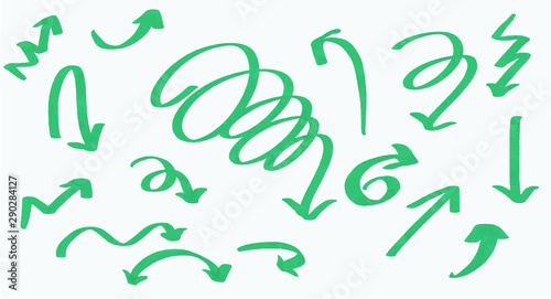 Hand drawn, doodle Arrow set can use for design, Vector.