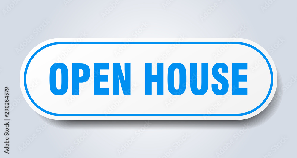open house sign. open house rounded blue sticker. open house open house sign. open house rounded blue sticker. open house