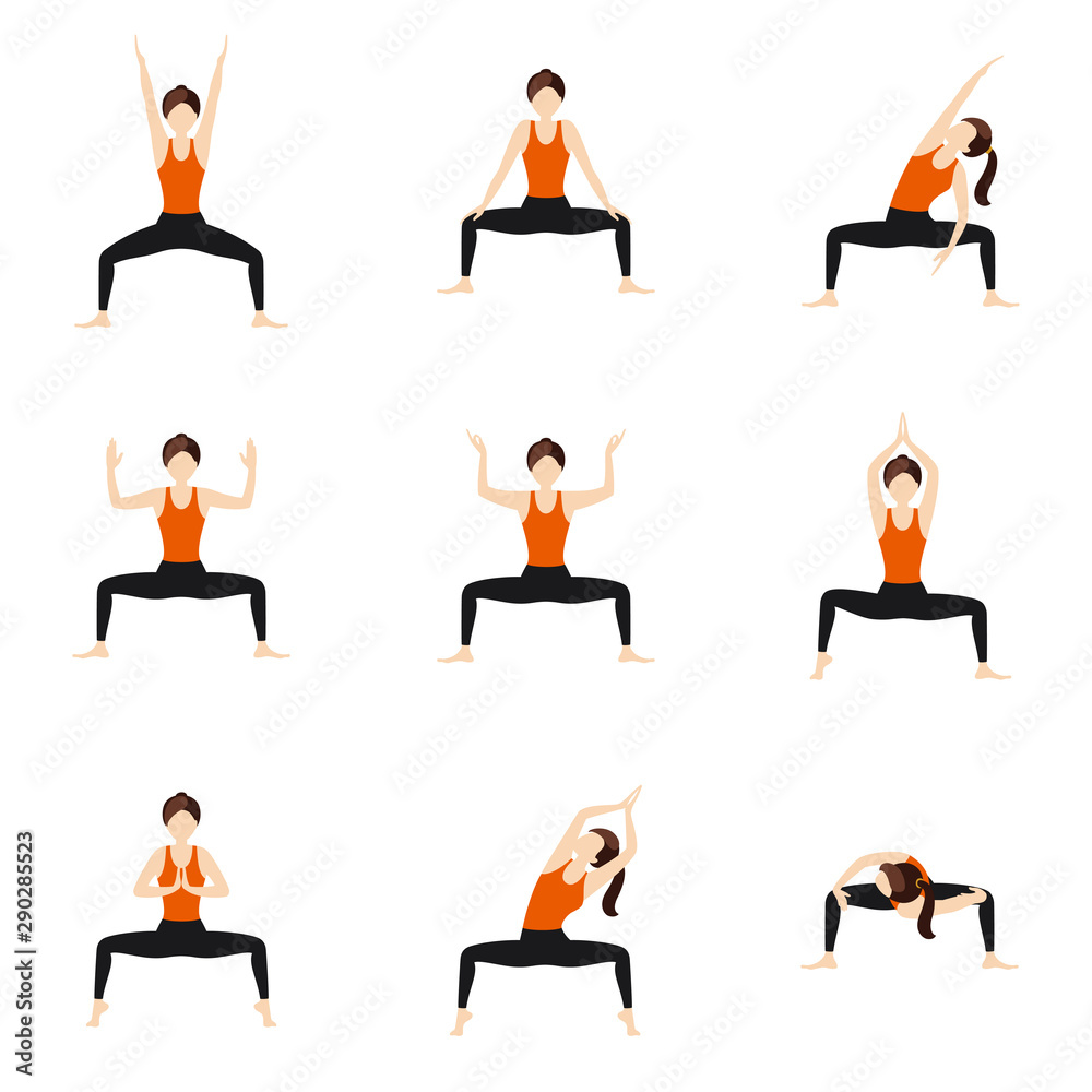 Yoga Utkata Konasana Pose Stock Illustrations – 16 Yoga Utkata Konasana Pose  Stock Illustrations, Vectors & Clipart - Dreamstime