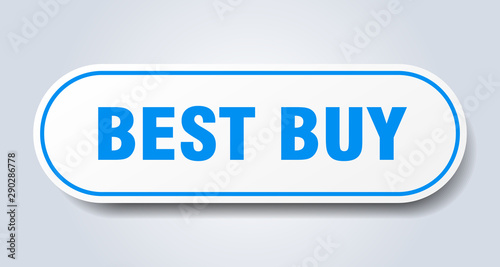 best buy sign. best buy rounded blue sticker. best buy