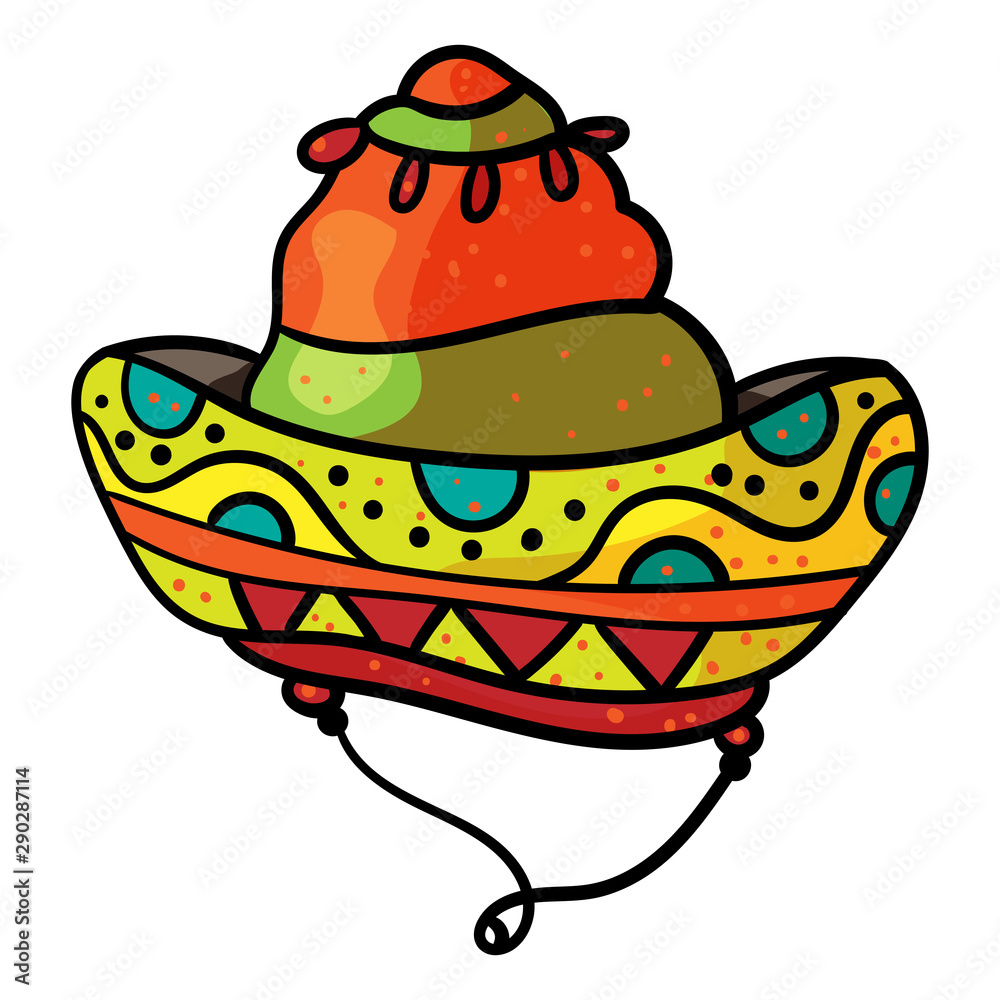 Cinco De Mayo celebration. Mexican Sombrero. National traditional latino costume hat Mexican. - Vector.