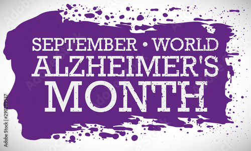 Design with Splashes Promoting World Alzheimer's Month Events, Vector Illustration