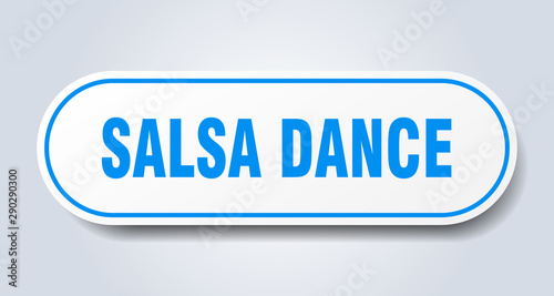 salsa dance sign. salsa dance rounded blue sticker. salsa dance