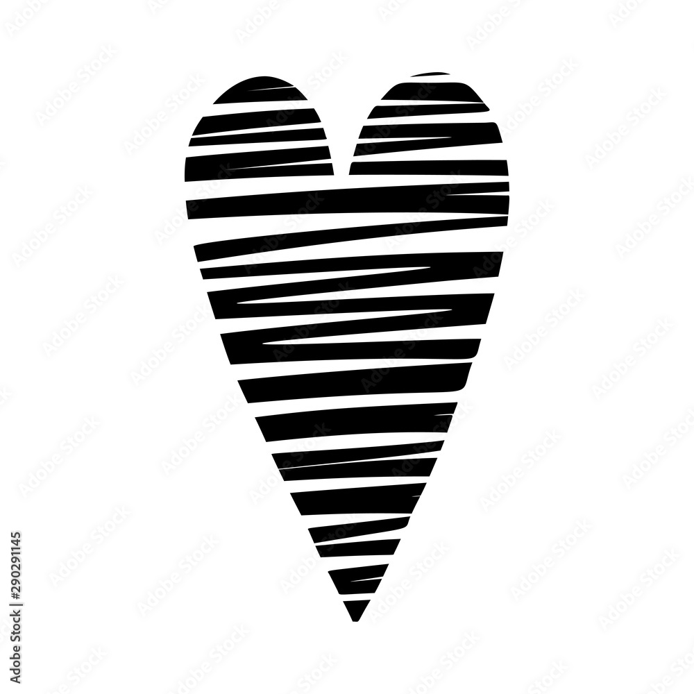 Big hand drawn black heart on the white background, simple vector shape for greeting cards, wedding invitation, banners, backgrounds, textiles design. Big hand drawn black heart on the white background, simple vector shape for greeting cards, wedding invitation, banners, backgrounds, textiles design.