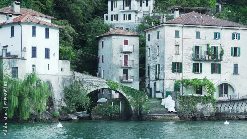 Beautiful bridge on Lake Como in Nesso city Beautiful bridge on Lake Como in Nesso city