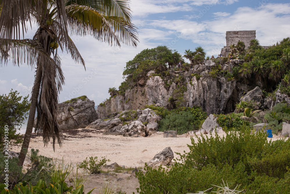 playa arqueológica Maya en Tulum Mexico