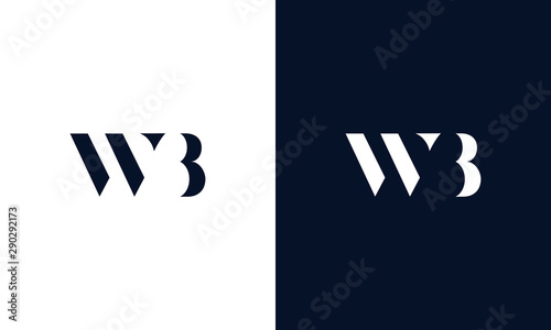 Abstract letter WB logo. This logo icon incorporate with abstract shape in the creative way.