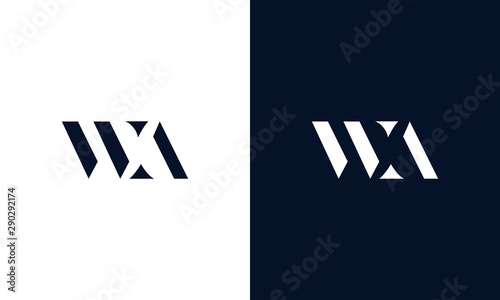 Abstract letter WA logo. This logo icon incorporate with abstract shape in the creative way. photo