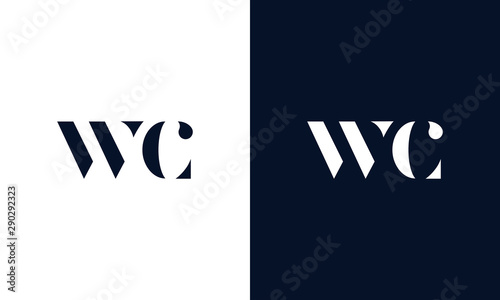 Abstract letter WC logo. This logo icon incorporate with abstract shape in the creative way.