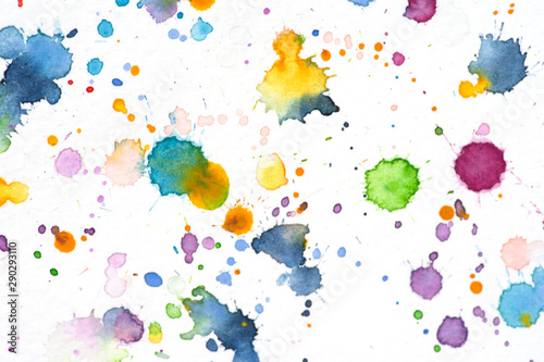 Fototapeta Naklejka Na Ścianę i Meble -  Colorful watercolor splashes on white background