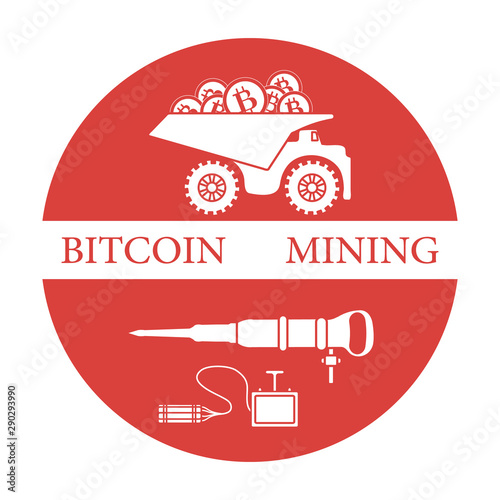 Dumper with bitcoins, dynamite and jackhammer.