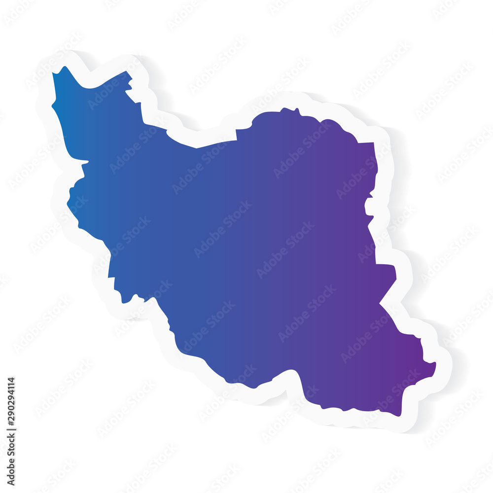 gradient Iran map- vector illustration