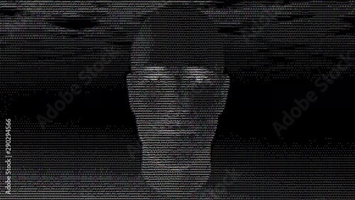 AI concept of human face generated out of code