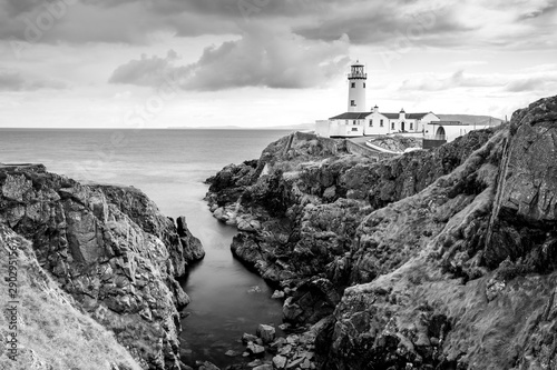 Fanad Head Lighthouse in County Donegal, Ireland in Black and White