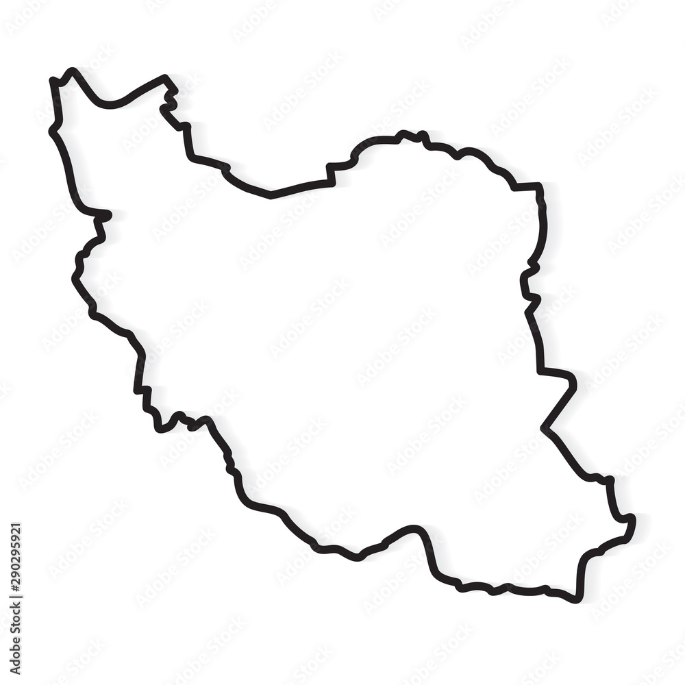 black abstract outline of Iran map- vector illustration black abstract outline of Iran map- vector illustration