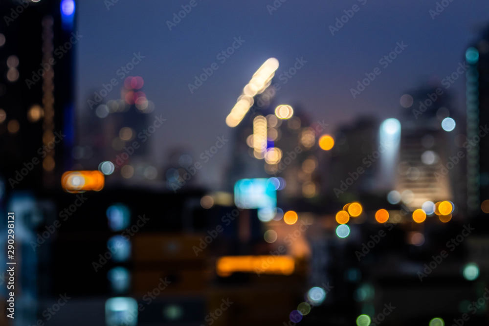 Bokeh from Bangkok City night lights, used as a background