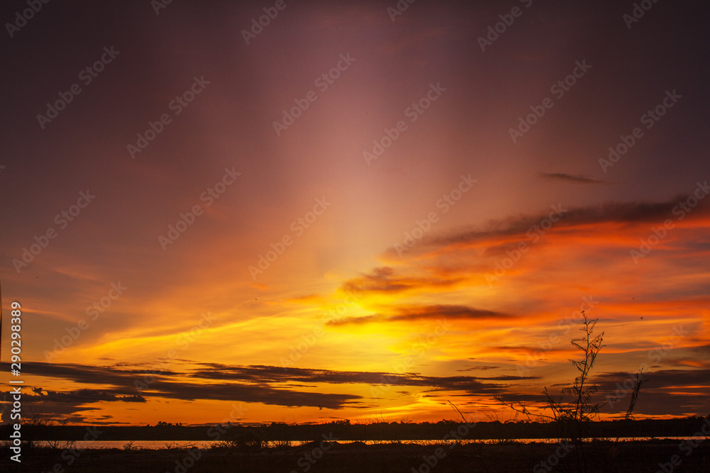 sunset in mountains