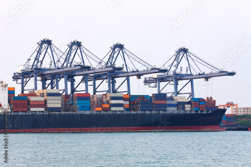 Industrial Container Cargo freight ship at habor for Logistic Import Export