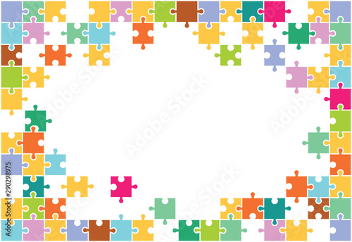 Pieces of colorful puzzles (mosaic) in disassembled form. Team, connection, merge.