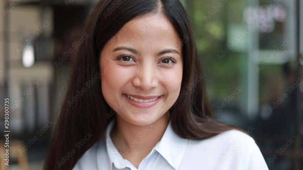 Portrait of Asian woman smile and happy in cafe Portrait of Asian woman smile and happy in cafe
