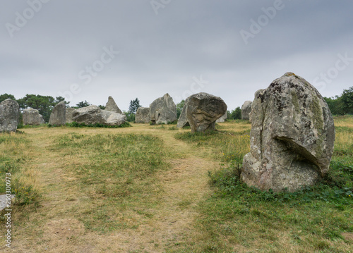 the standing stone alignments of Carnac in Brittany