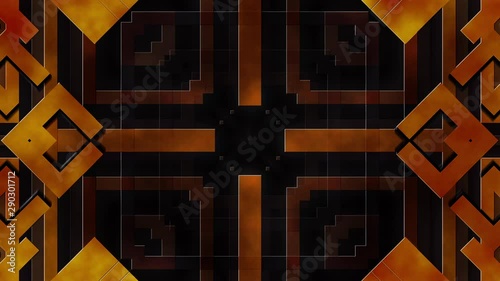 Crossing Frames In Art Deco Style Golden Video Loop