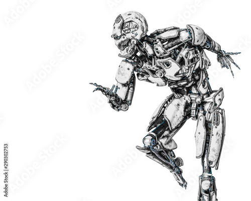 cyborg robot in a mission © DM7