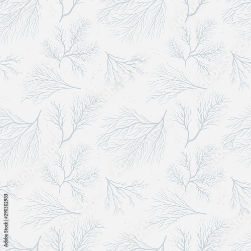 Beautiful underwater seamless pattern, hand drawn elegant corals, great for fashion prints, wallpapers, banners, wrappings - vector surface design
