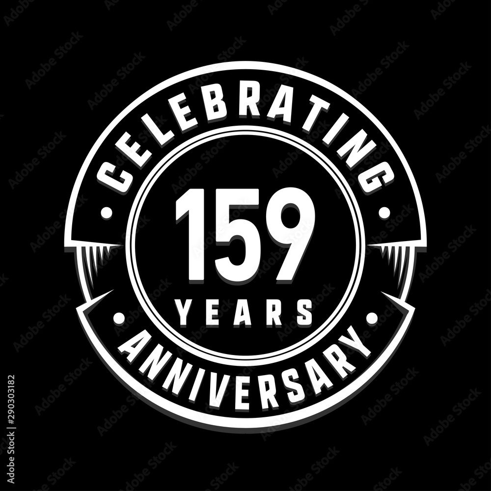 Celebrating 159th years anniversary logo design. One hundred and fifty-nine years logotype. Vector and illustration.