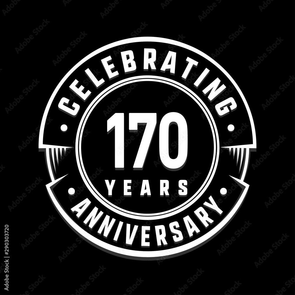 Celebrating 170th years anniversary logo design. One hundred and seventy years logotype. Vector and illustration.