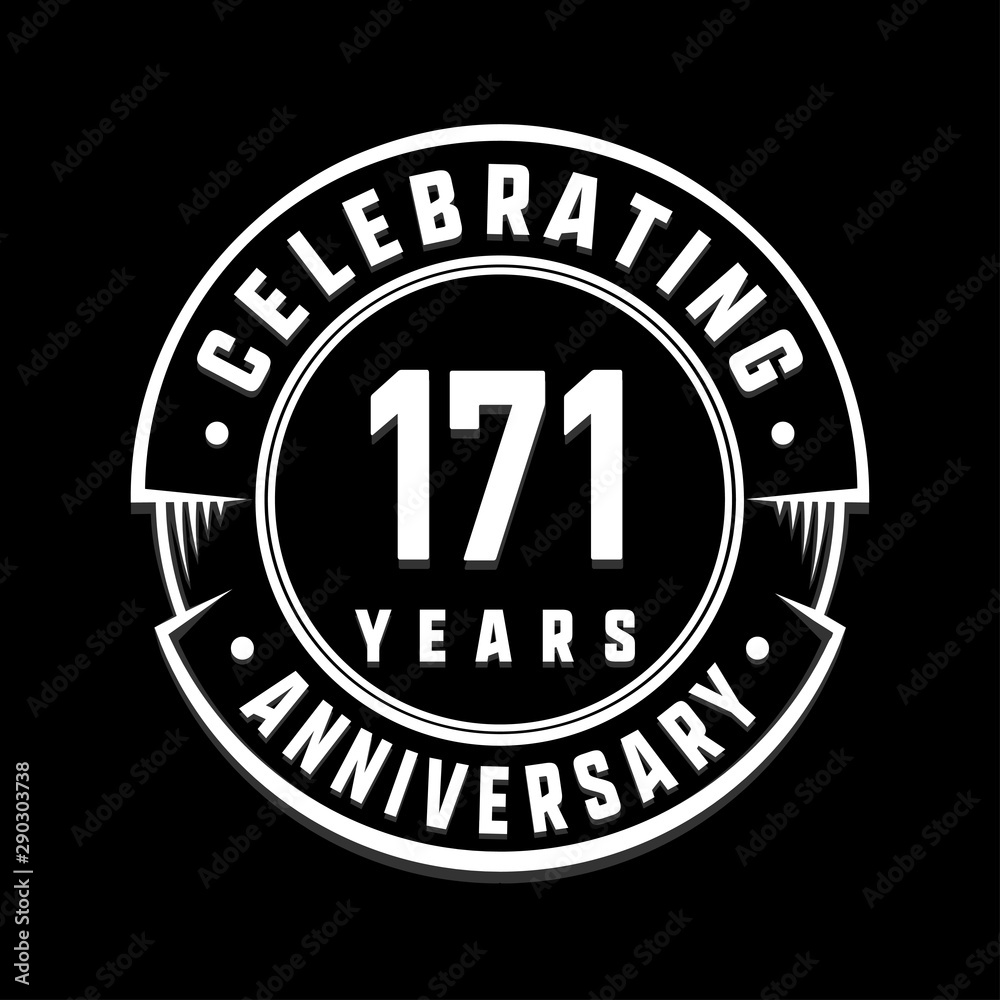 Celebrating 171st years anniversary logo design. One hundred and seventy-one years logotype. Vector and illustration.