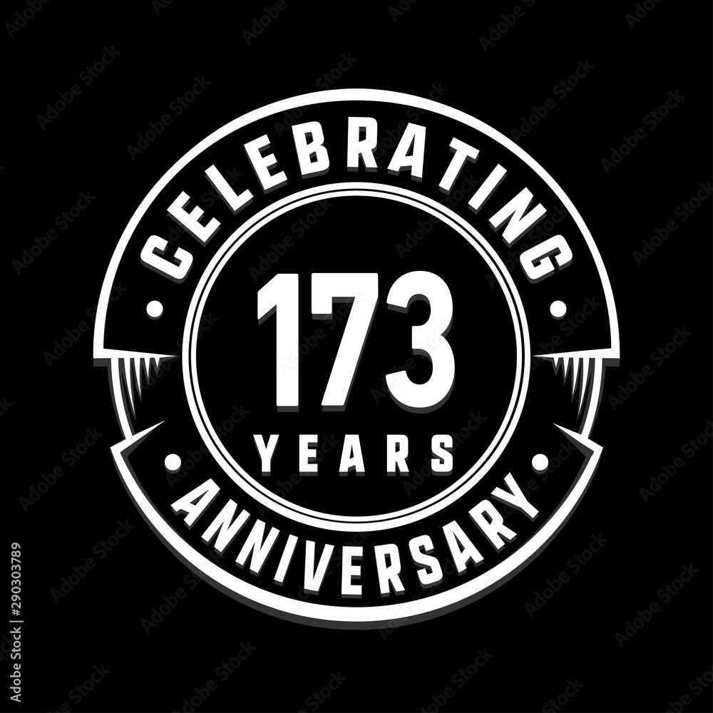 Celebrating 173rd years anniversary logo design. One hundred and seventy-three years logotype. Vector and illustration.