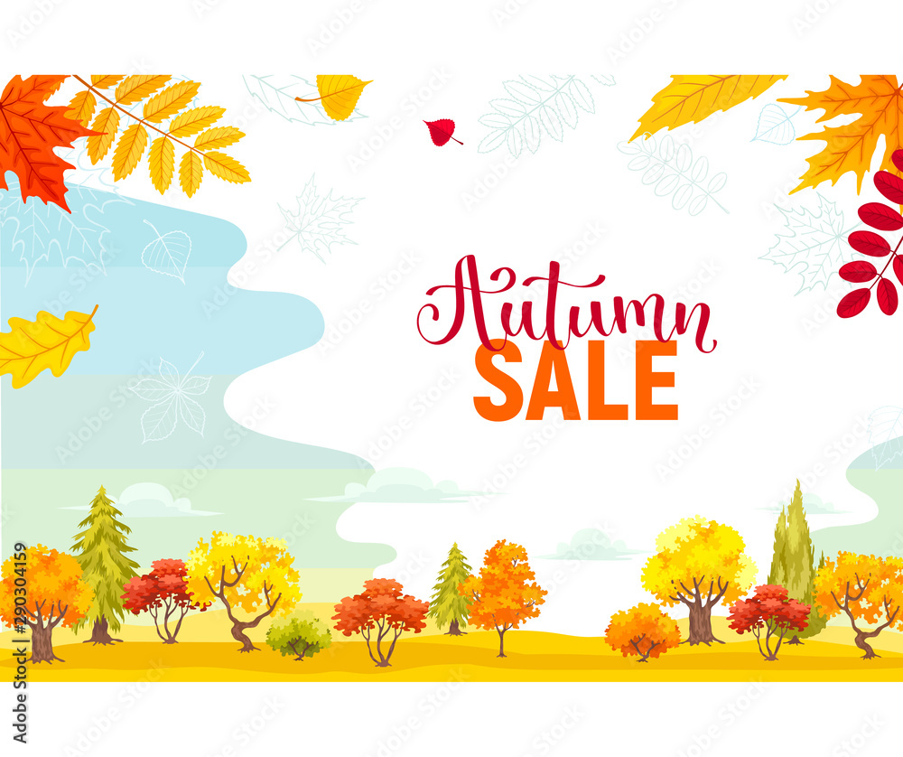 Naklejka premium autumn sale poster vector illustration