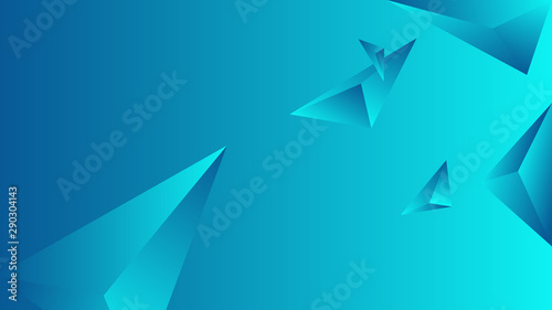 Abstract polygon triangle gradient background turquoise