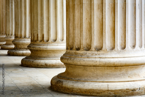 Columns with base and flute on a sun light photo