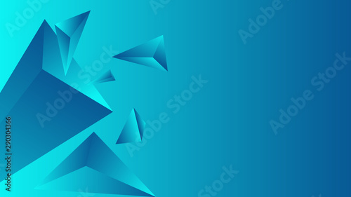 Abstract polygon triangle gradient background turquoise