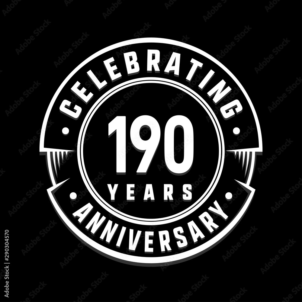 Celebrating 190th years anniversary logo design. One hundred and ninety years logotype. Vector and illustration.