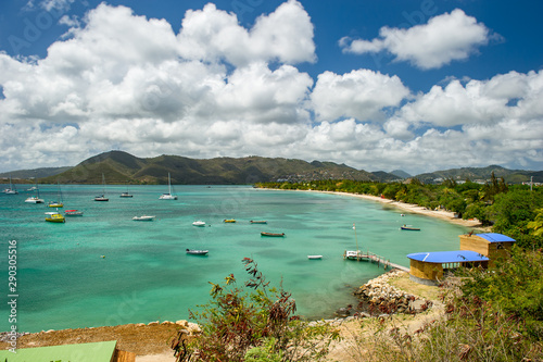 Le Francois, Martinique / 04.08.2014. Martinique, FWI - panoramic view of the Salines Beach, located on the Grande Anse des Salines. One of the most beautiful beach in Martinique