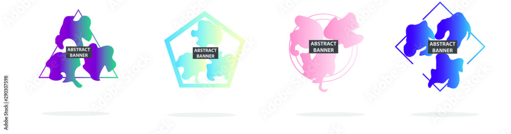Fototapeta premium Modern set of abstract banners. Isolated Vector illustration for banners. Template for web design, poster, mobile app