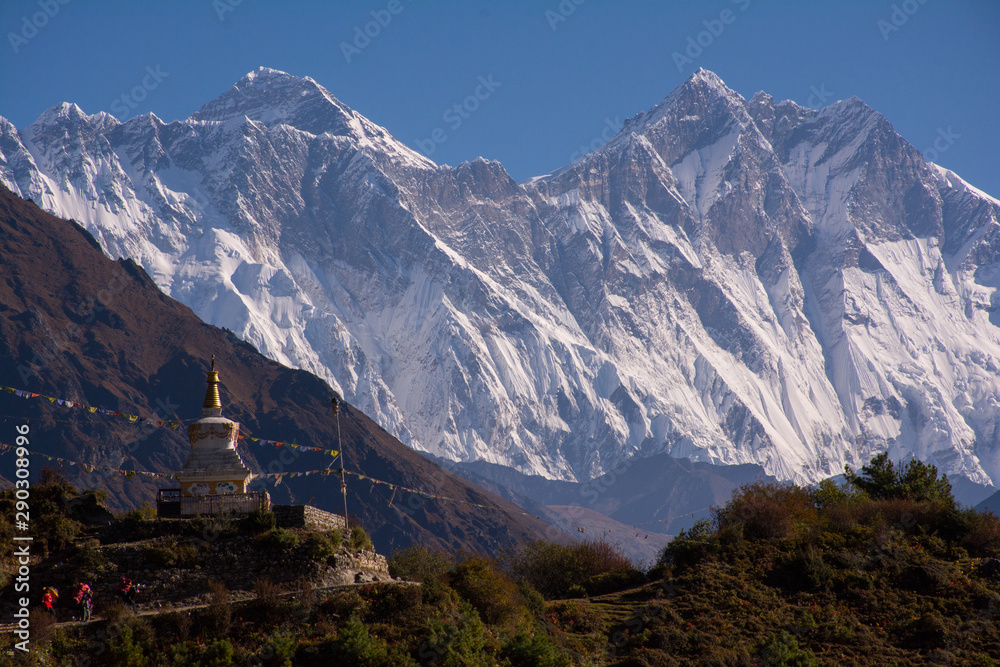 Stupa on the way to Everest Base Camp in Himalayas, Nepal