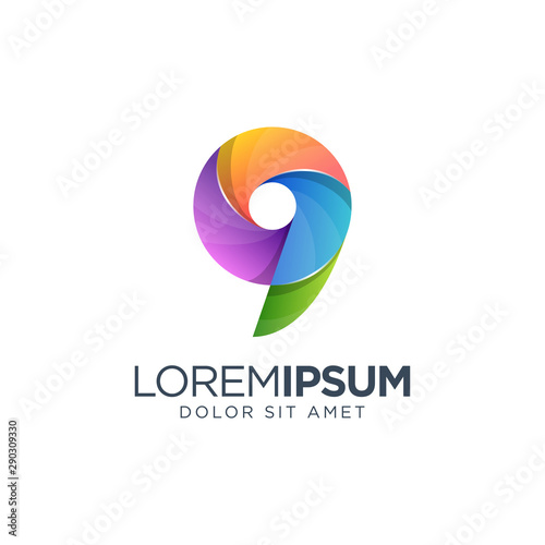 Number 9 Logo Colorful