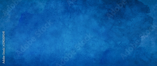 Fototapeta Błękitny tło z teksturą i zakłopotany rocznika grunge i akwareli farby plamy w eleganckiej tło ilustraci