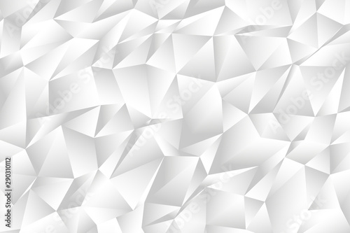 Poly background in white. White different triangles