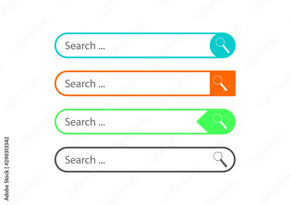 Set search bars, element design template, vector illustration Set search bars, element design template, vector illustration