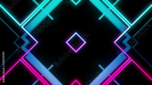 Abstract Retro Styled VJ Visual Of Moving Brightly Colored Lines