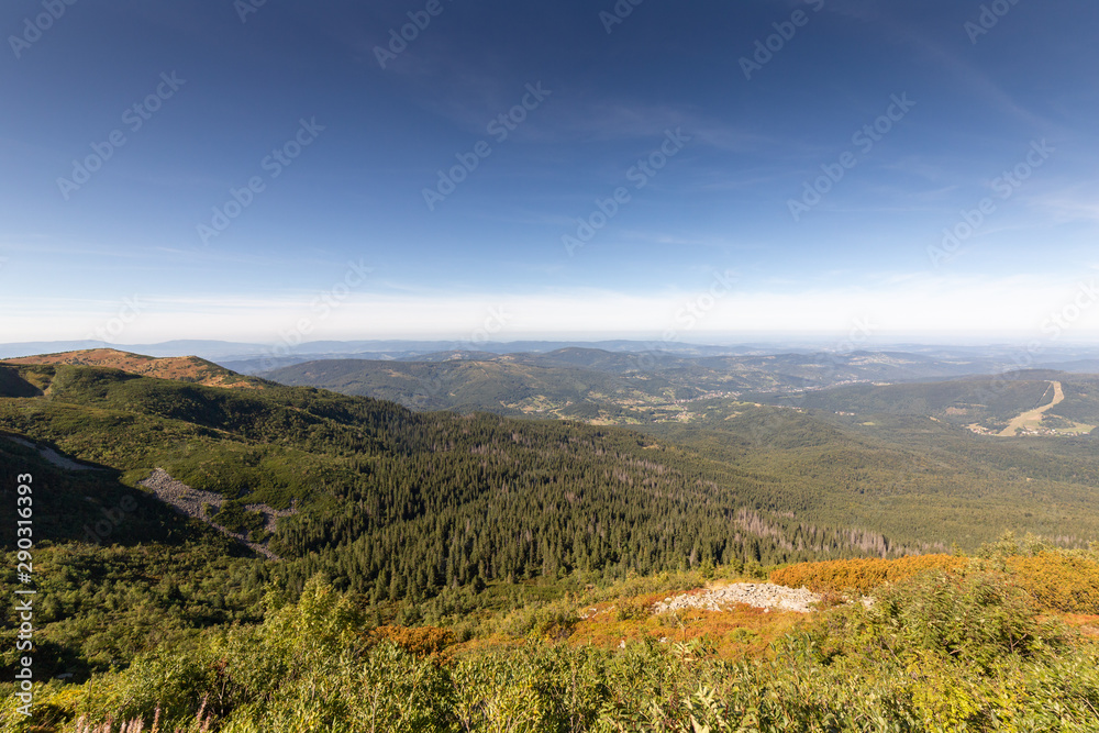 View from Diablak Mountain, wide angle landscape
